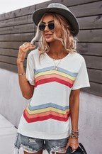 Load image into Gallery viewer, Round Neck Short Sleeve Print Top
